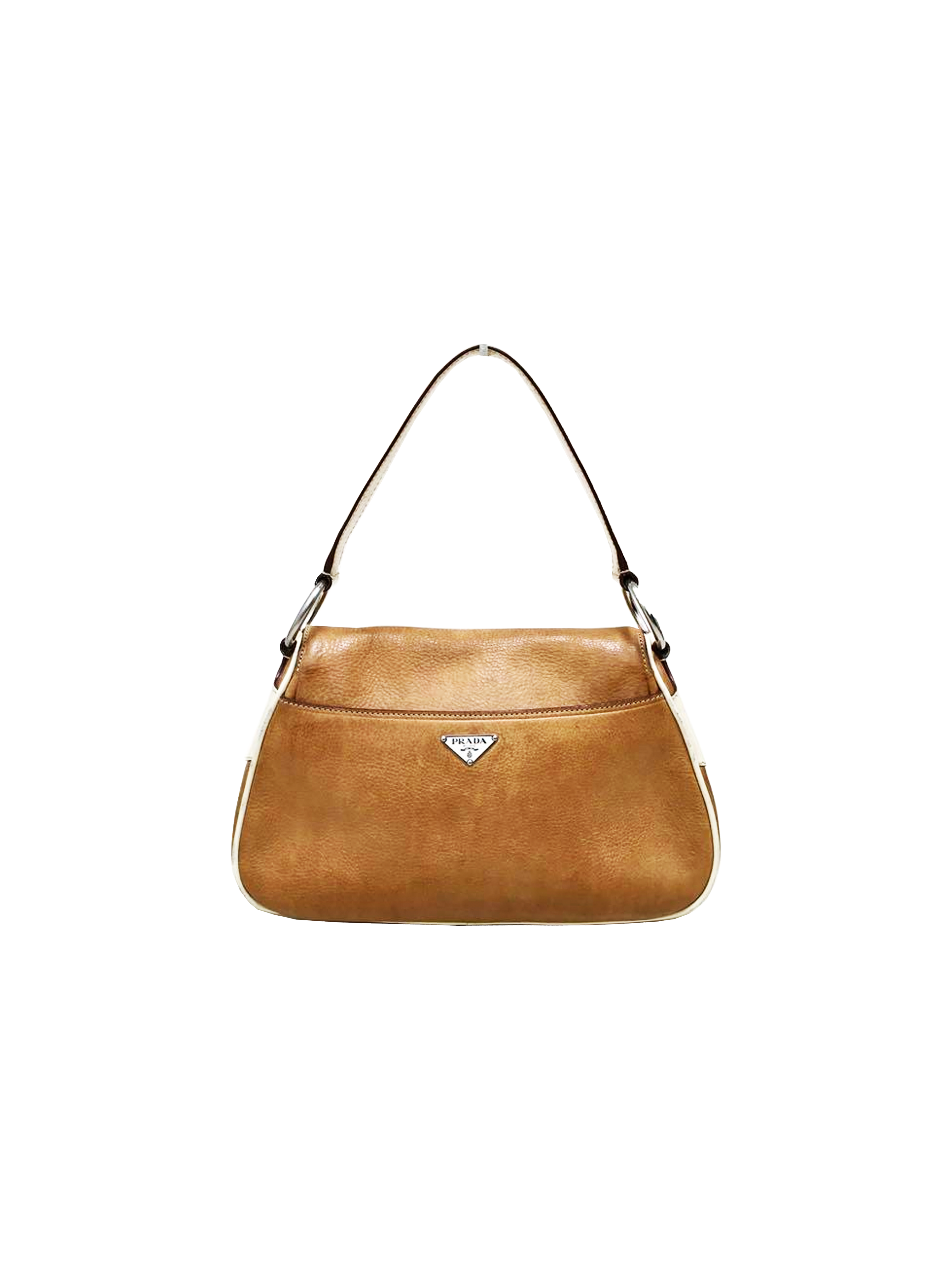 Prada 2000s Camel Leather One Shoulder Bag