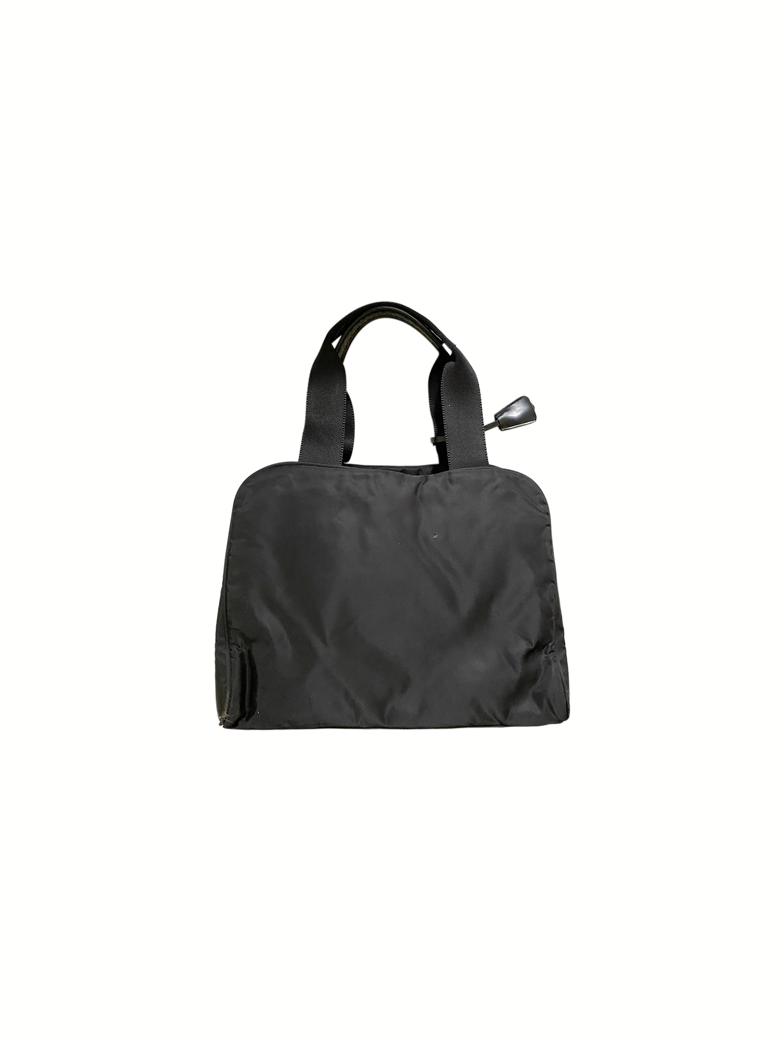 Prada Small Leather Logo Shopping Bag in Black