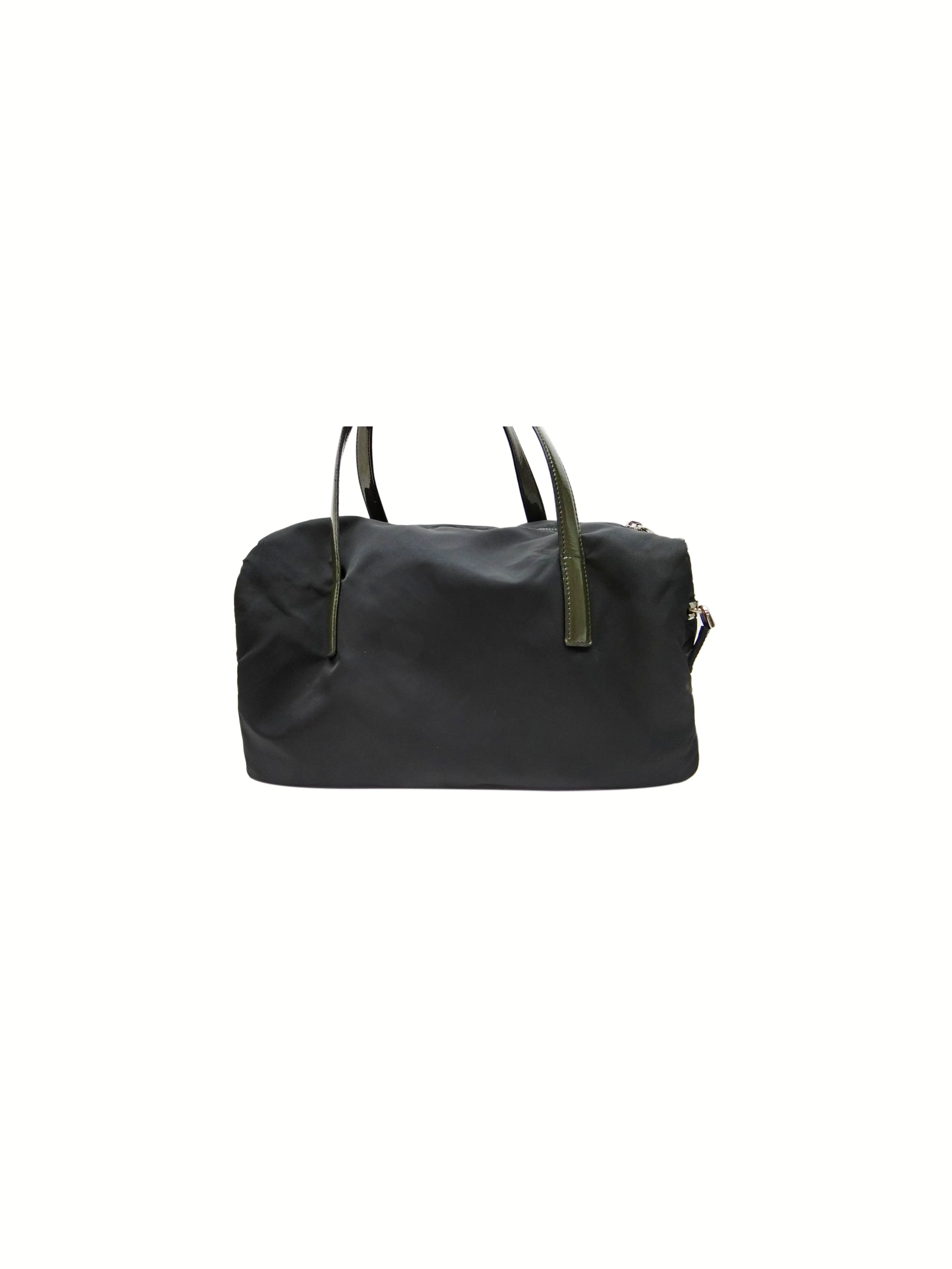 Prada 2000s Black Small Nylon Duffle Tote · INTO