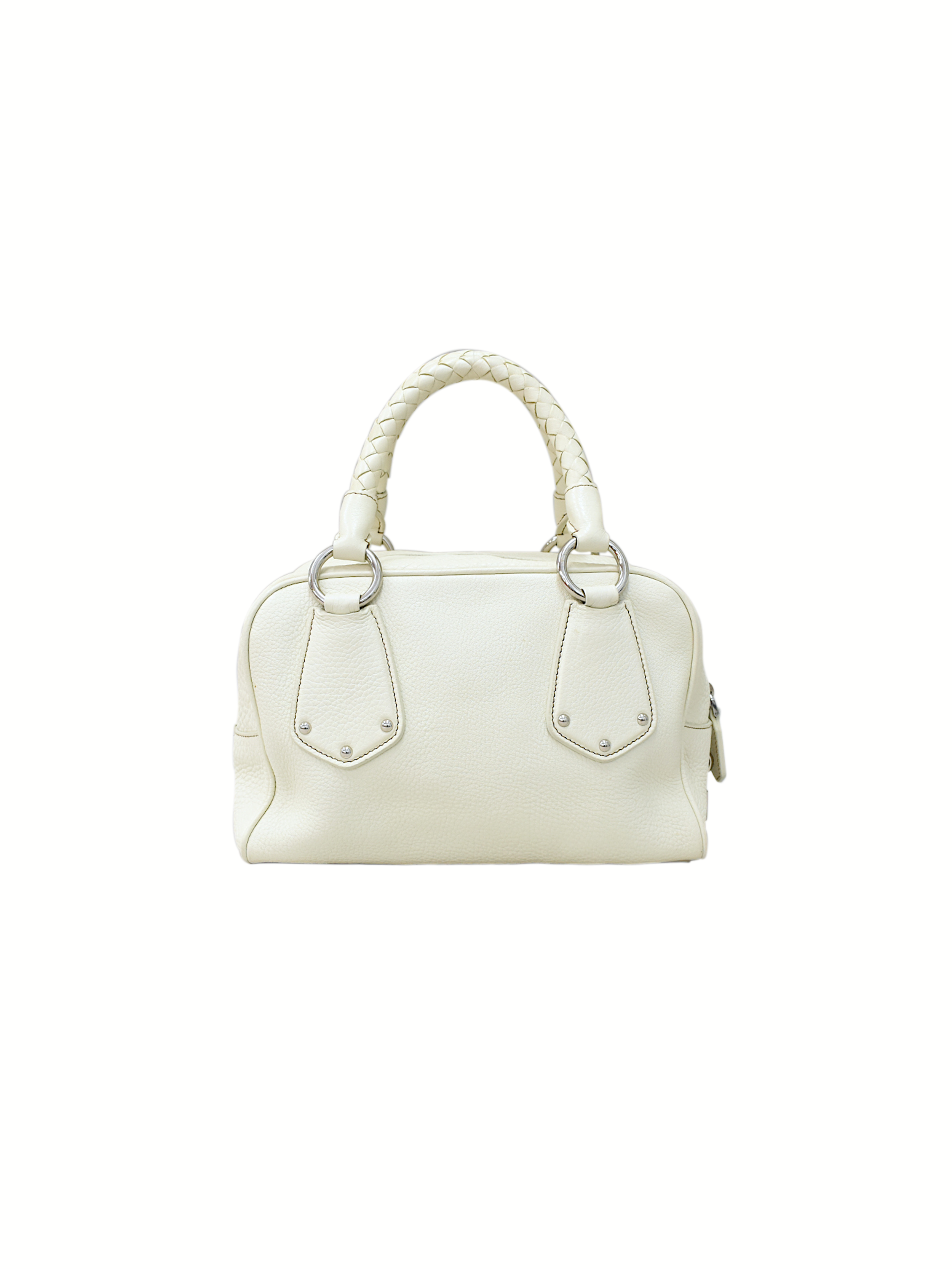 Prada 2000s White Leather Tote