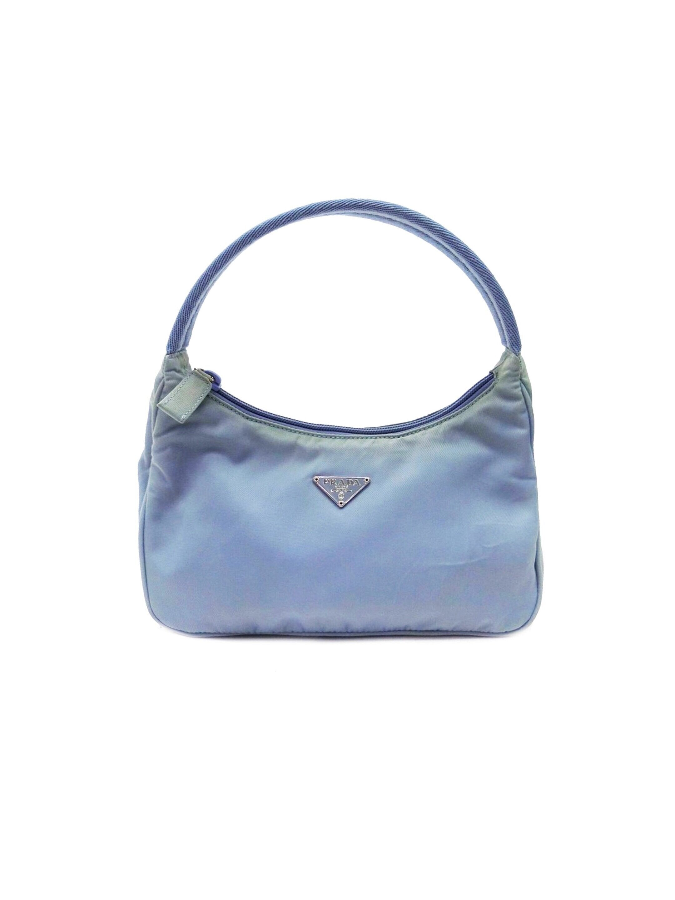 Prada 2000s Light Blue Tessuto Handbag