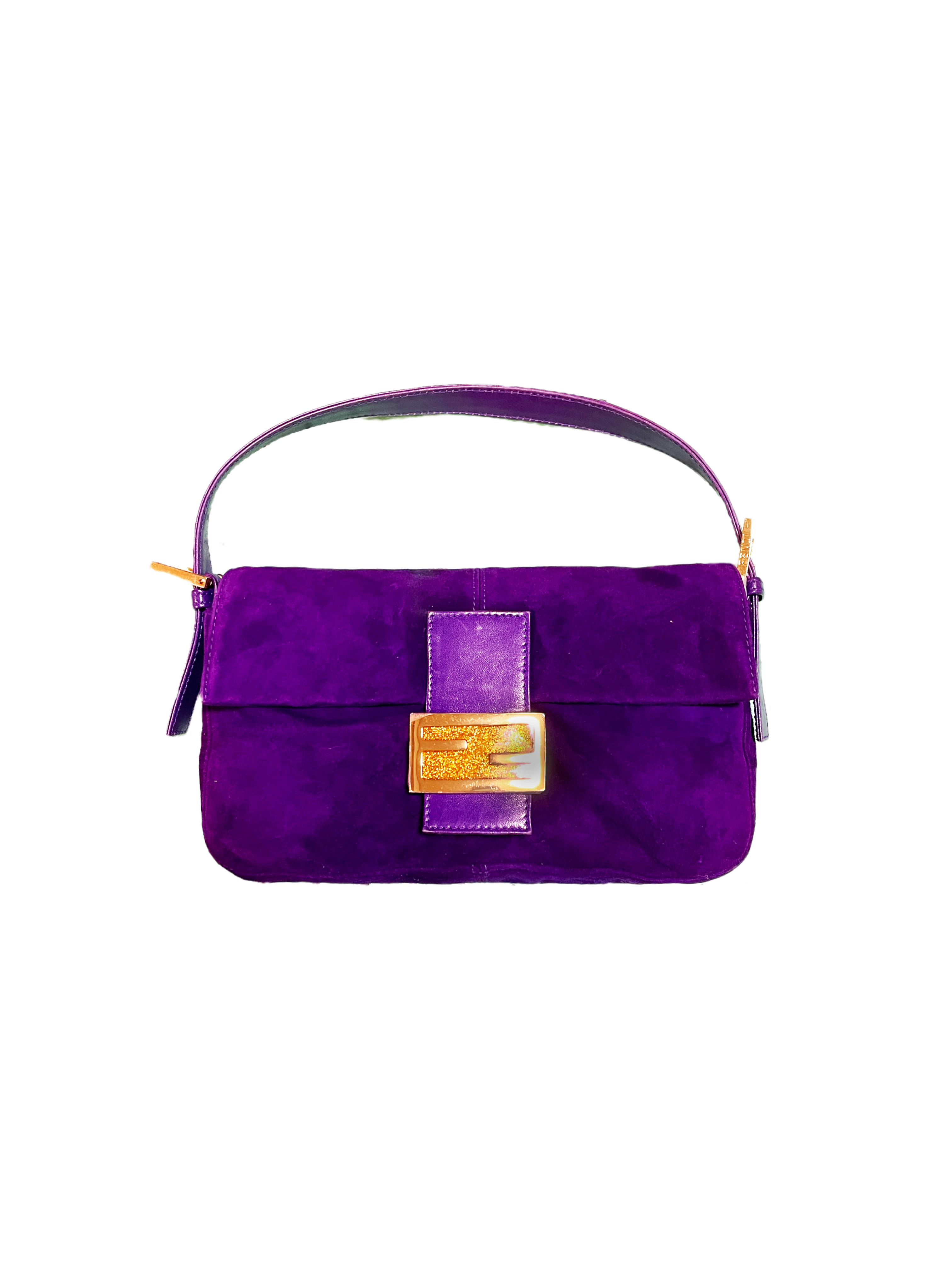 Fendi 2009 Purple Suede Baguette