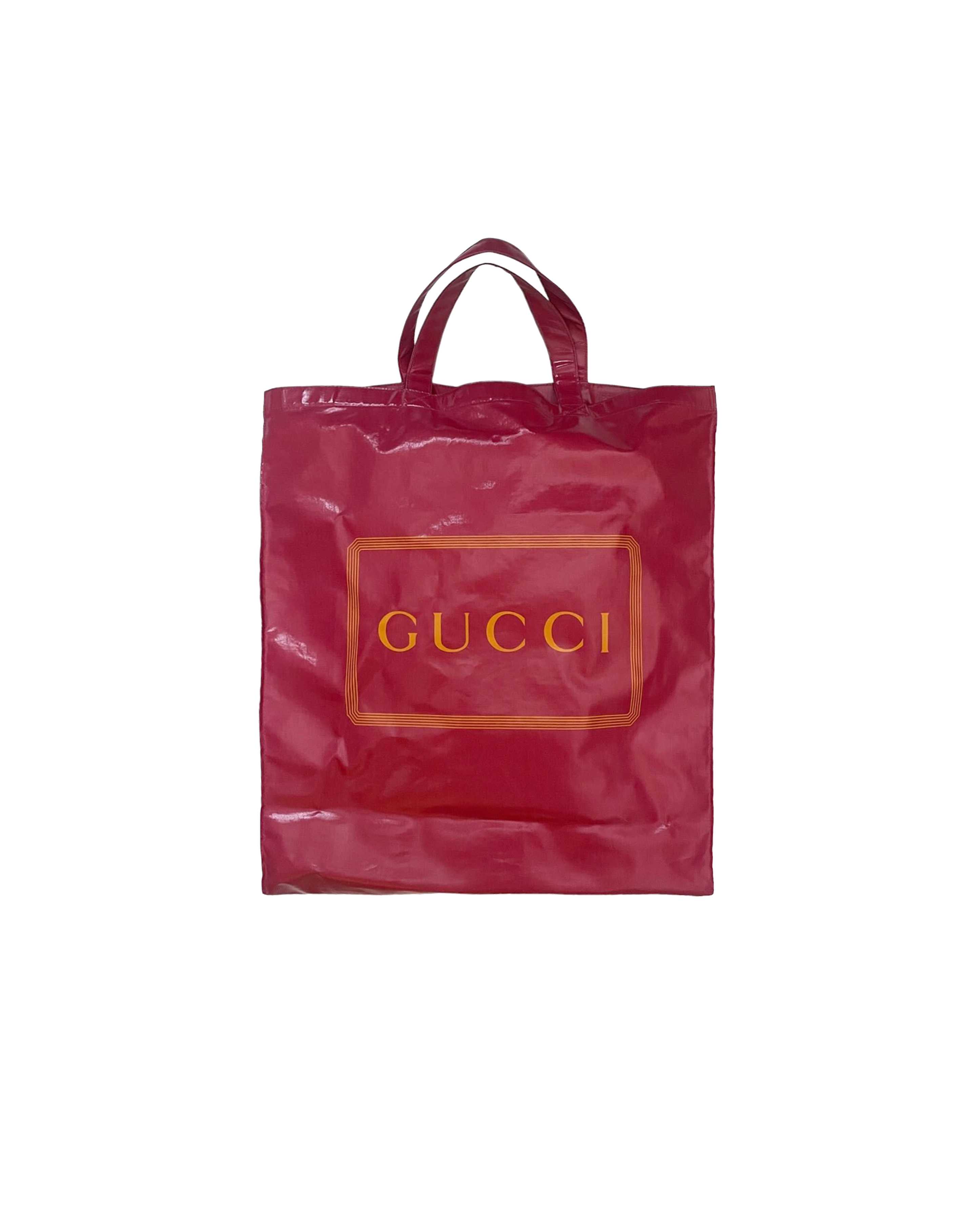 Gucci 2010s Red Coated Canvas Logo Tote