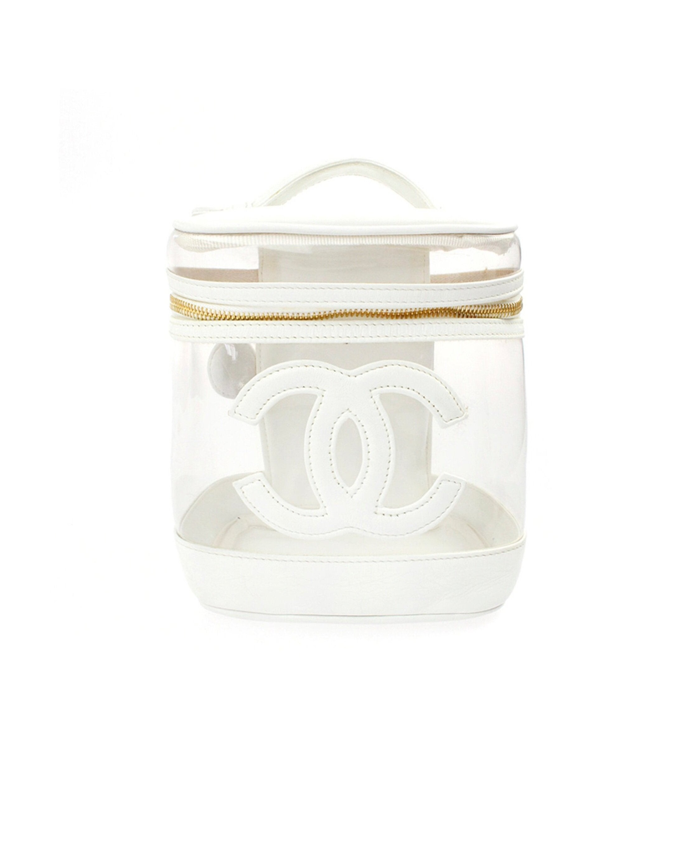 Chanel Vintage Clear White Vanity Handbag