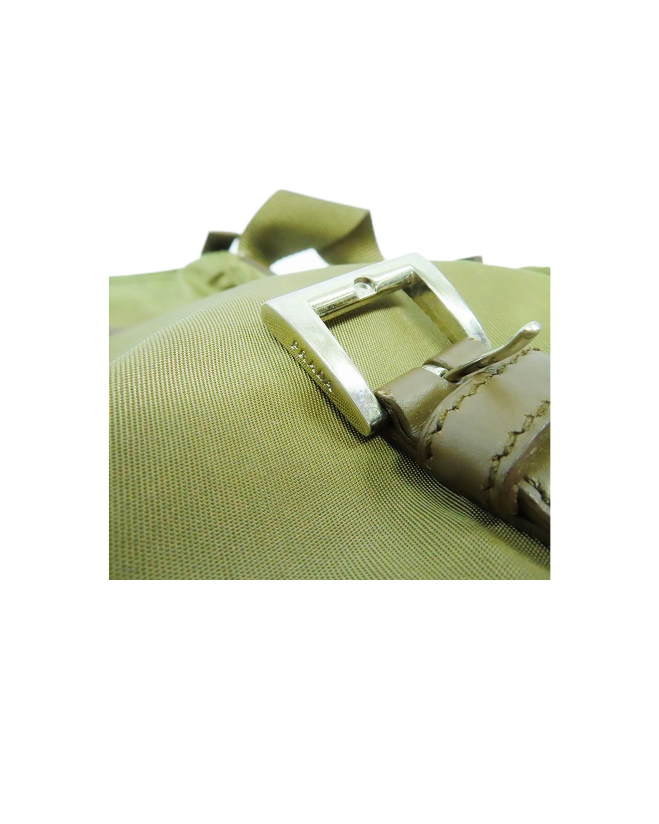 Prada 2000s Green Nylon Double Strap Bag