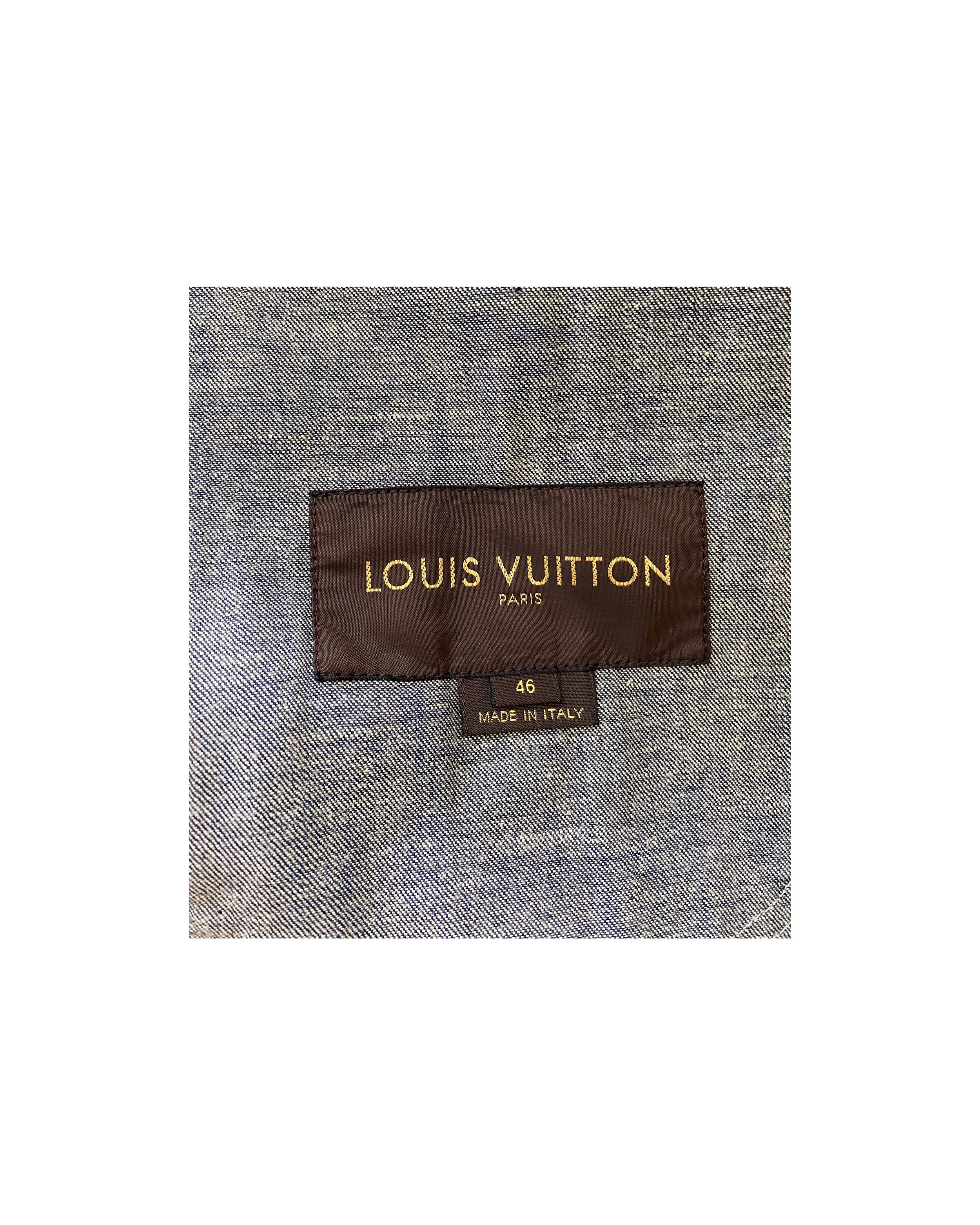 Louis Vuitton 2000s Blue Leather Jacket With Fur · INTO