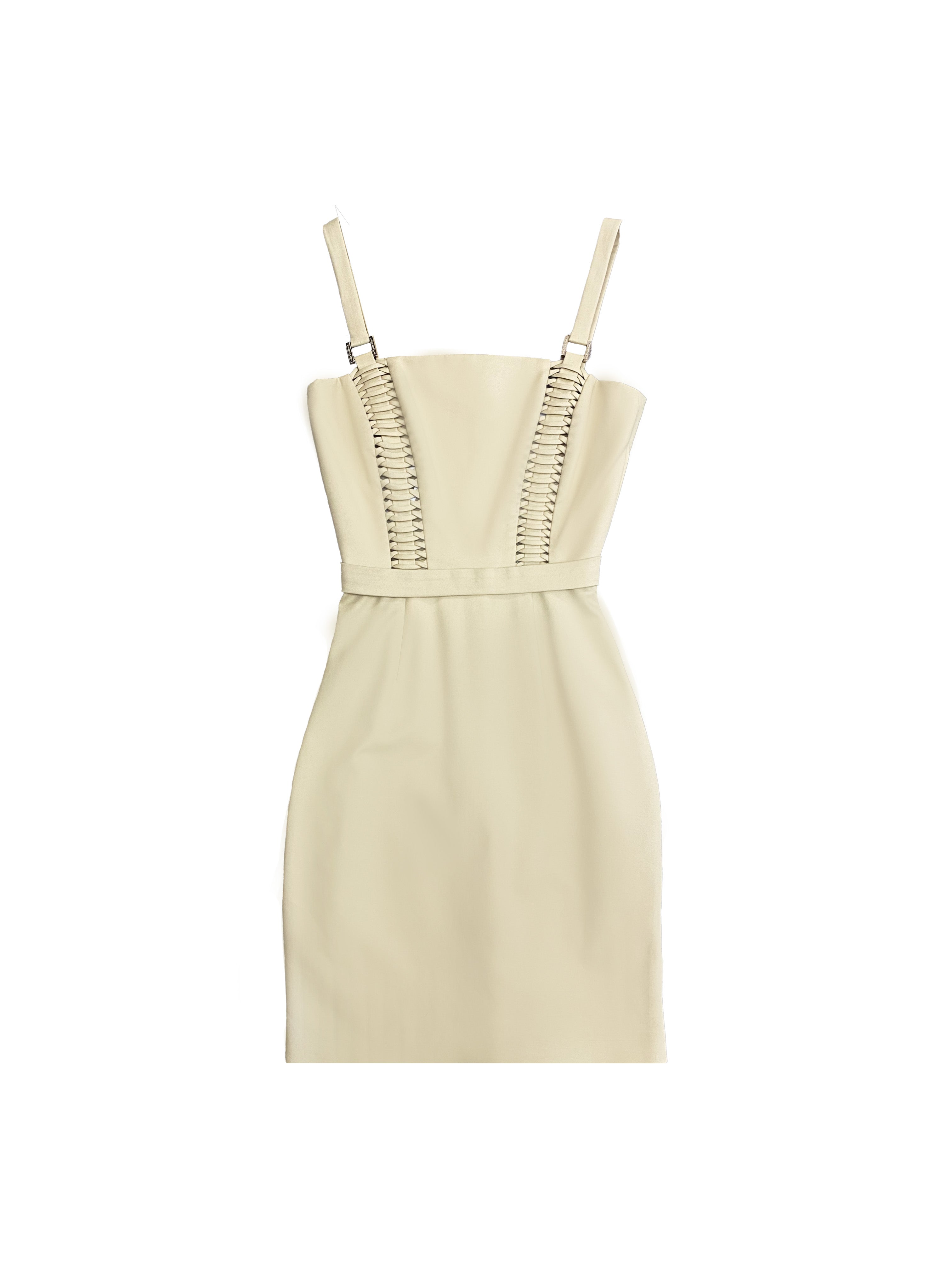 Versace 2010s Cream Corset Dress