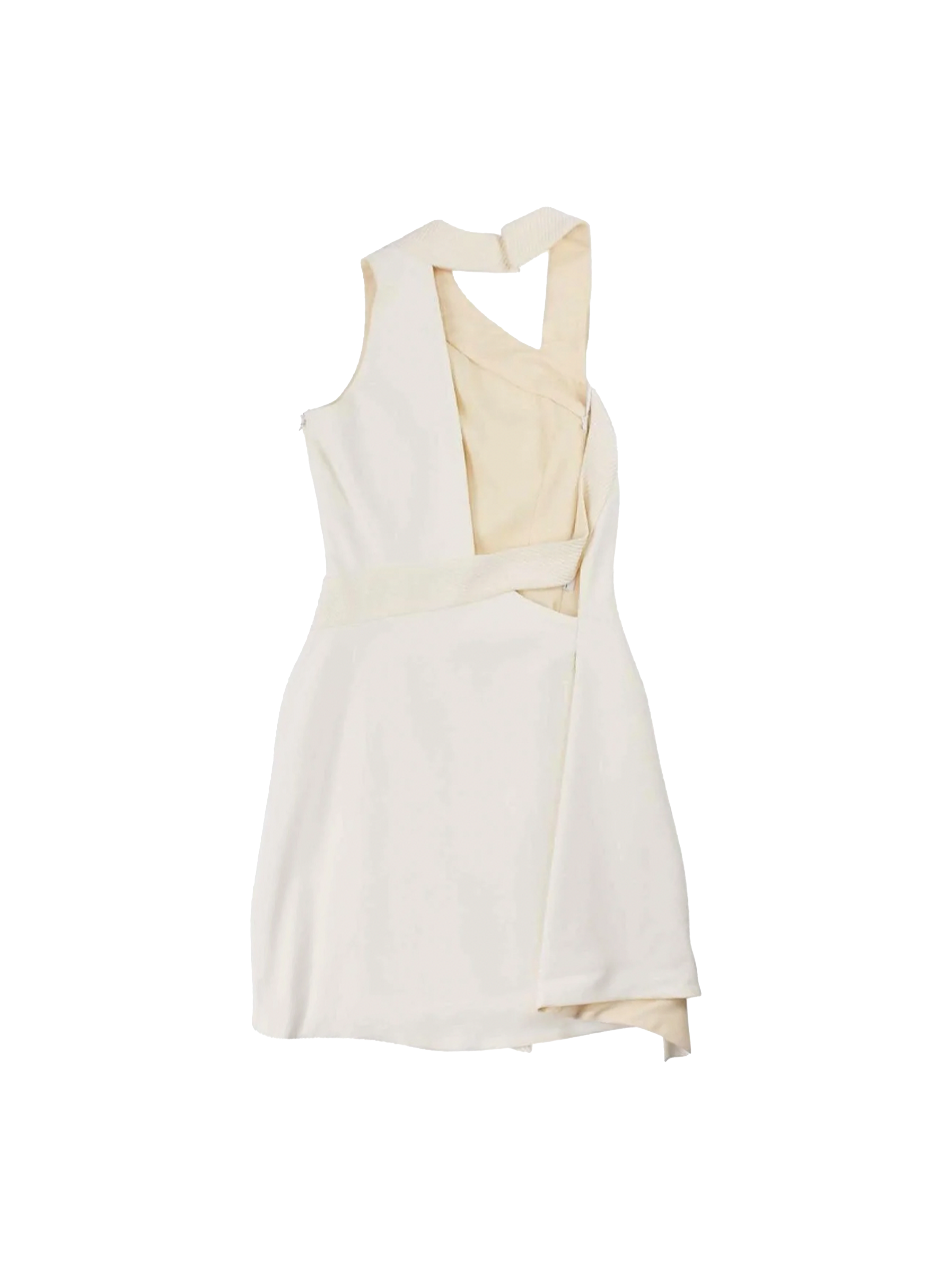 Versace 2010s Asymetrical Cream Mini Dress