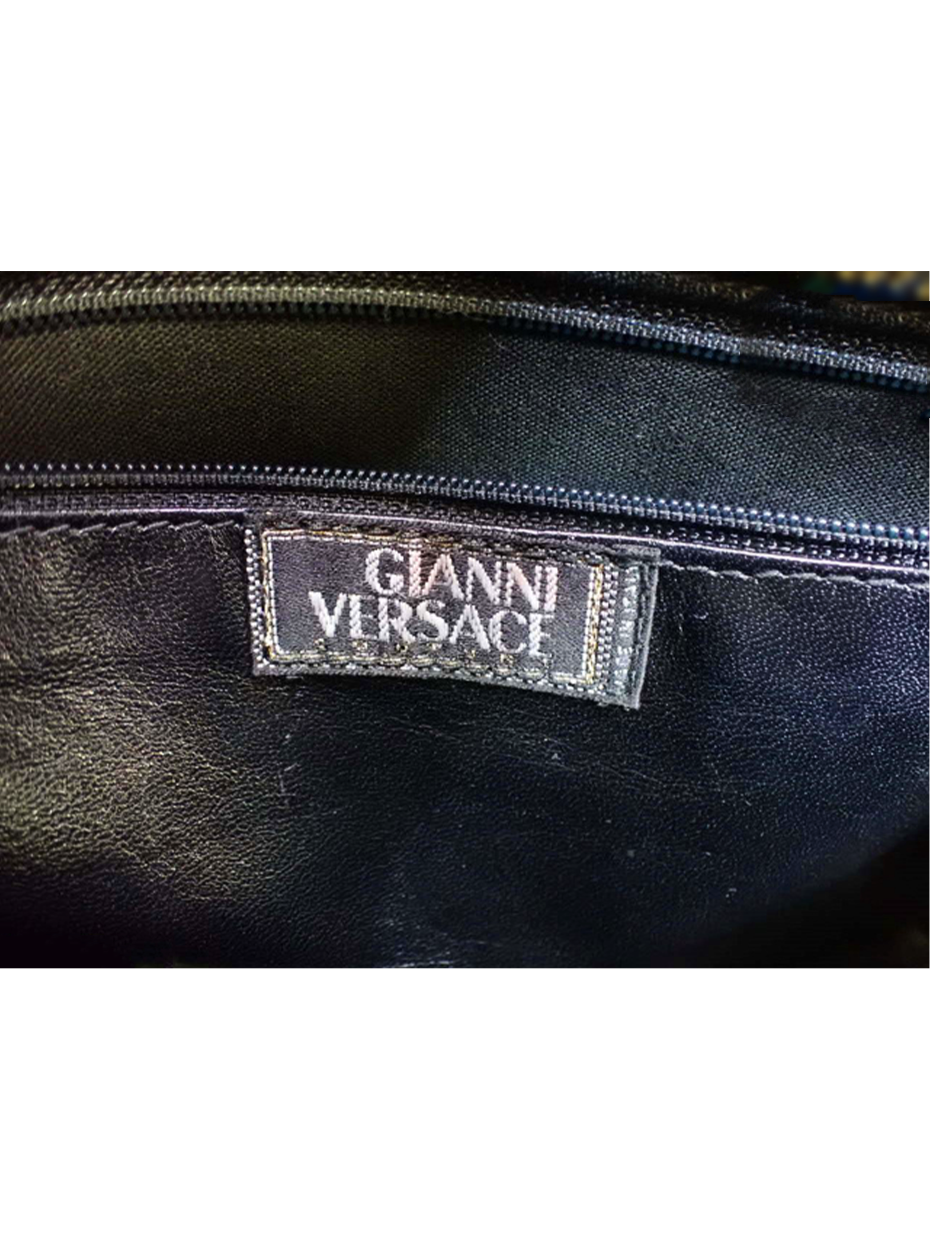 Gianni Versace Black Leather Medusa Bag