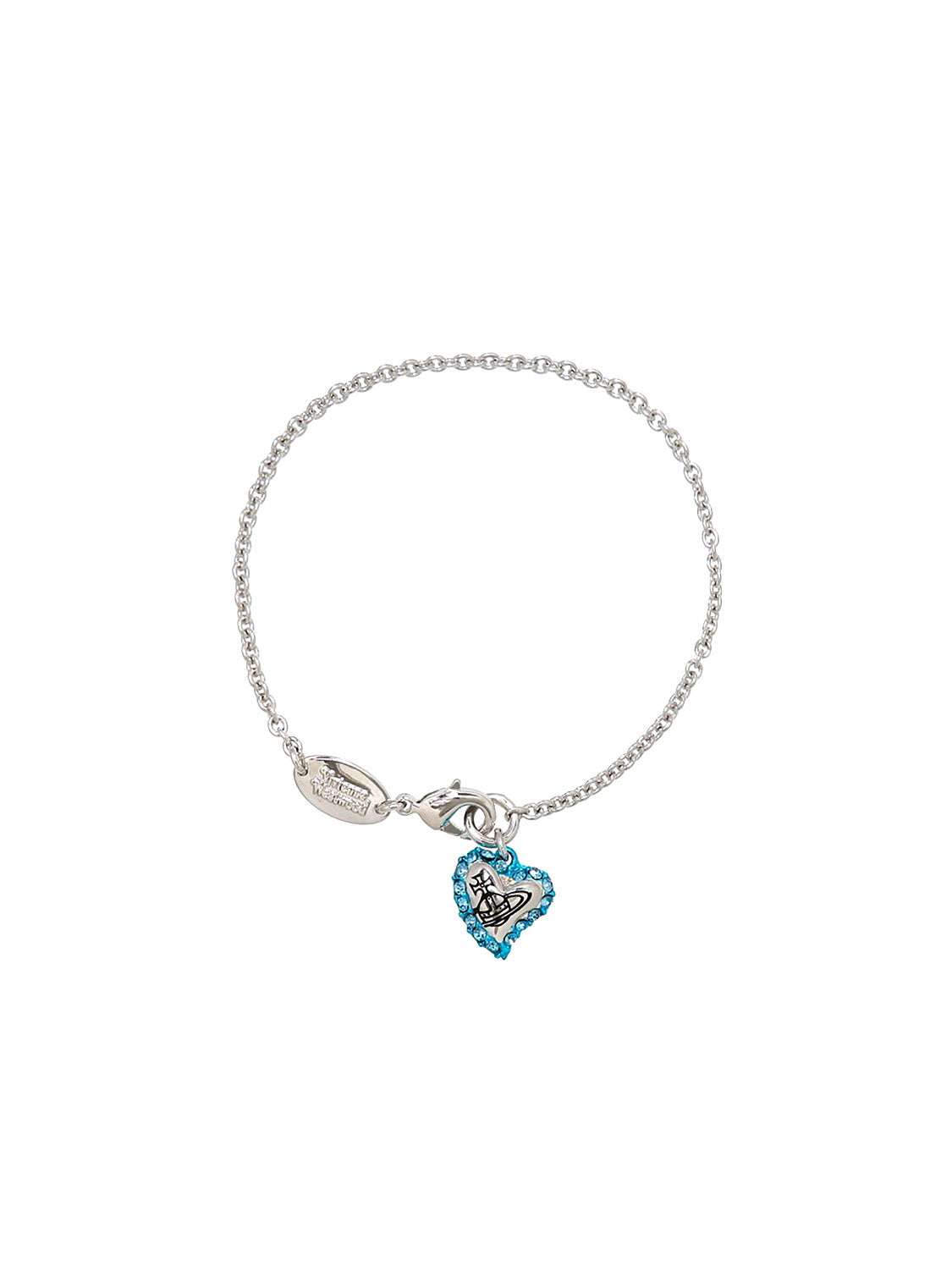 Vivienne Westwood 2000s Silver Heart Charm Chain Bracelet · INTO