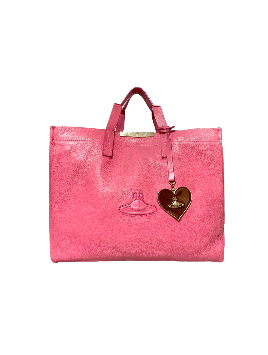 Vivienne Westwood Heart Shape Bag Enamel Orb Motif Stamping Authentic F/S  Japan