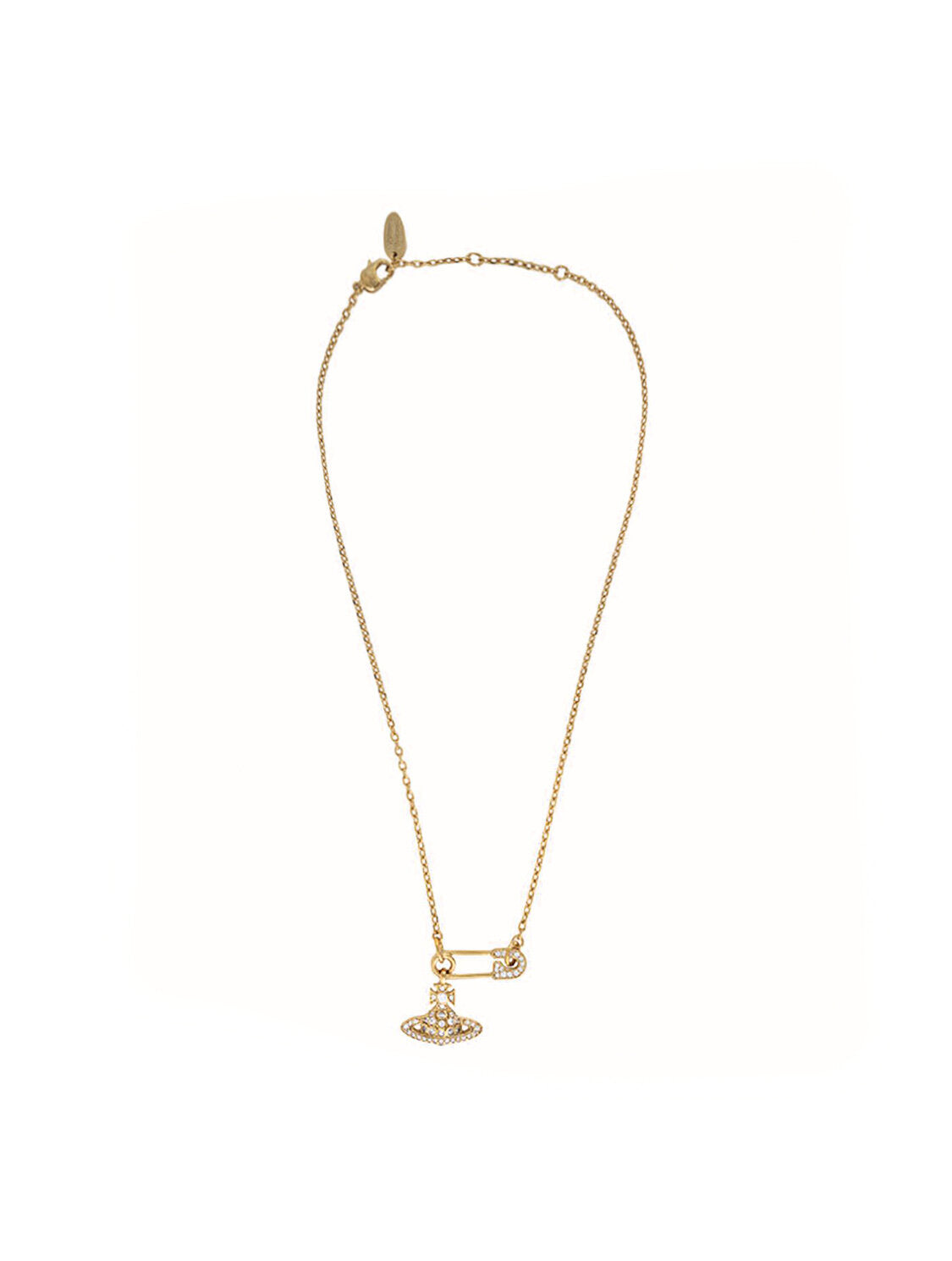 Vivienne Westwood 2000s Gold Safety Pin Necklace