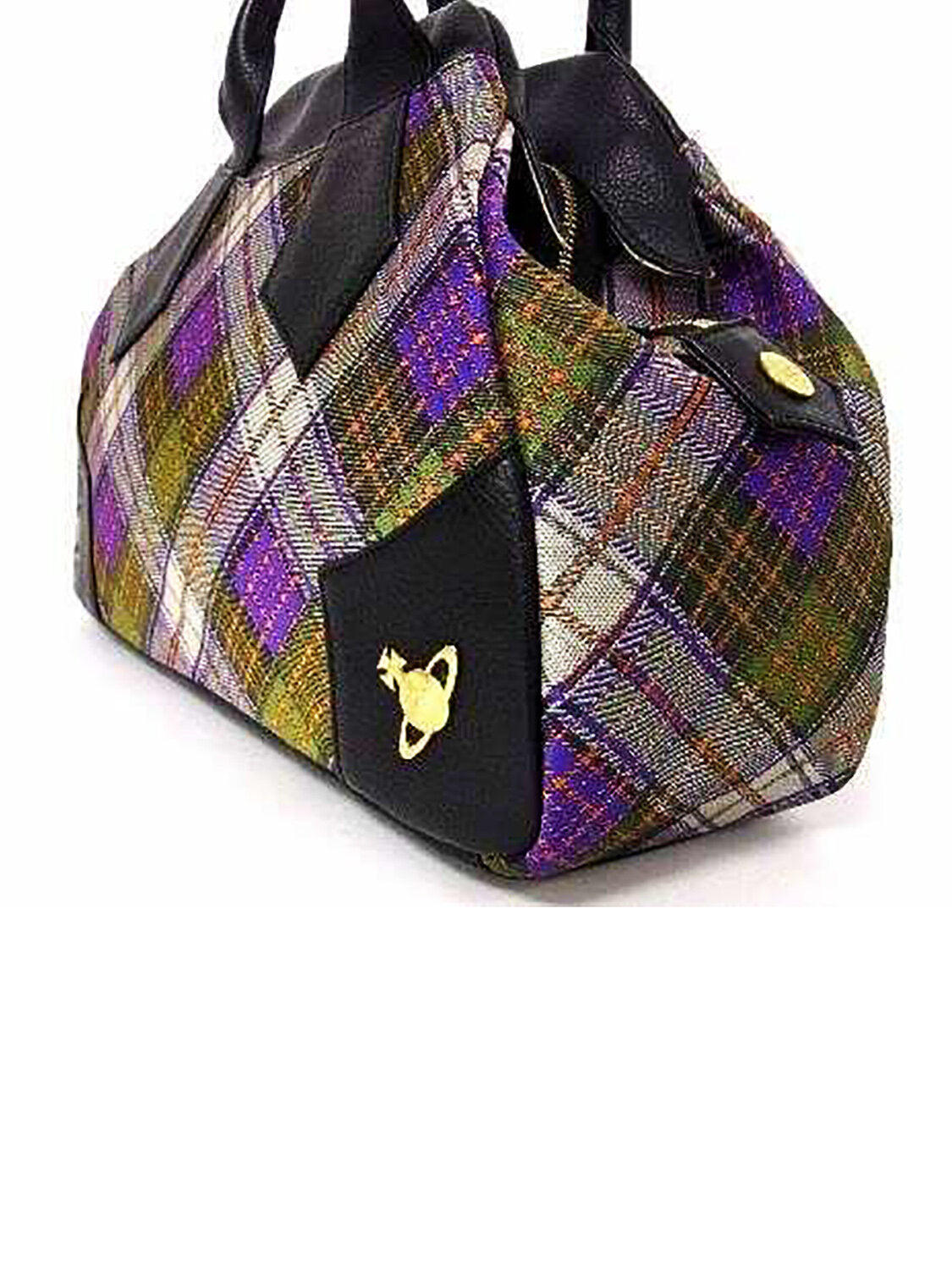 Vivienne Westwood 2000s Purple Tartan Wool Bag