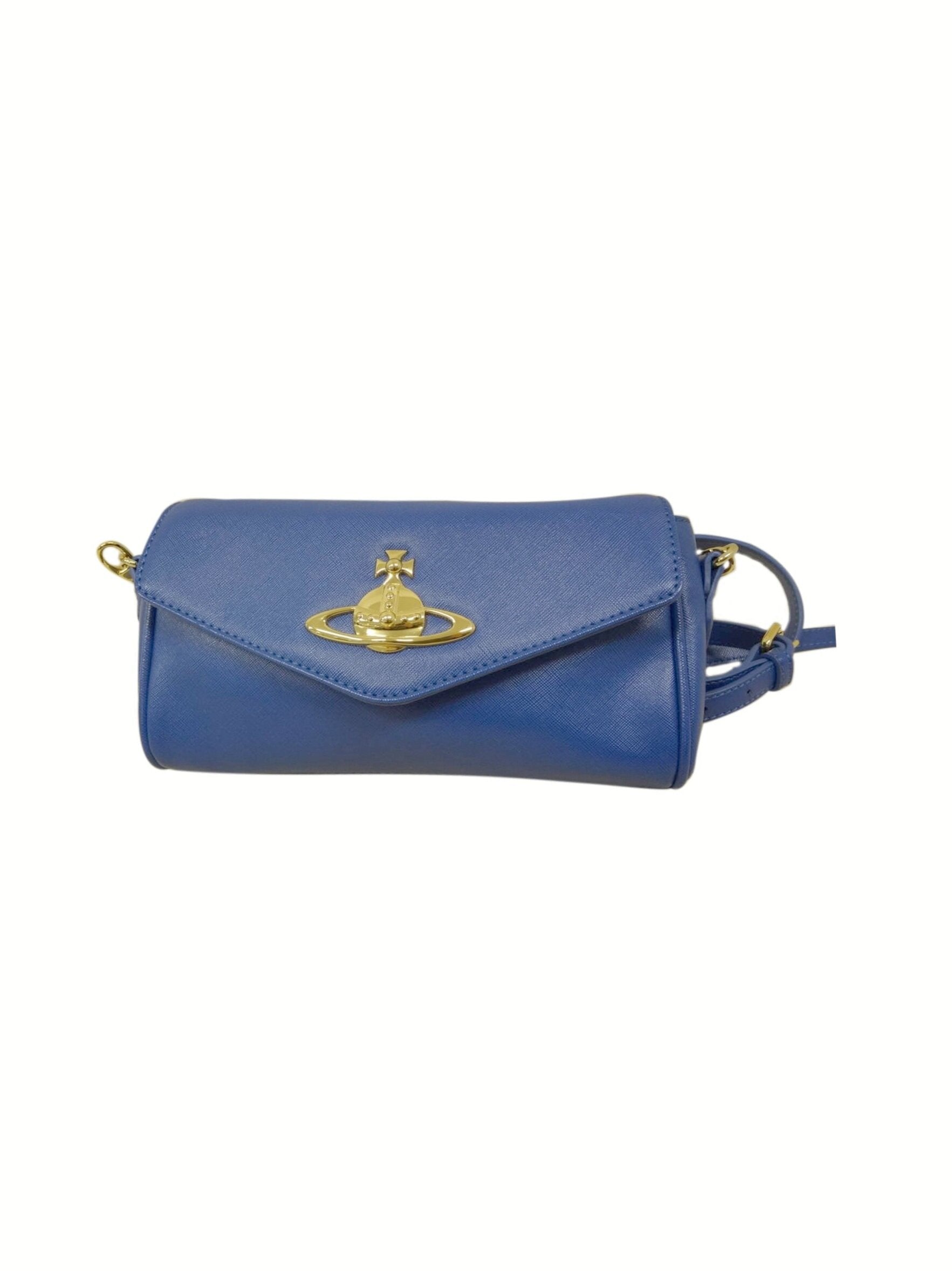 Vivienne Westwood 2000s Blue Leather Shoulder Bag