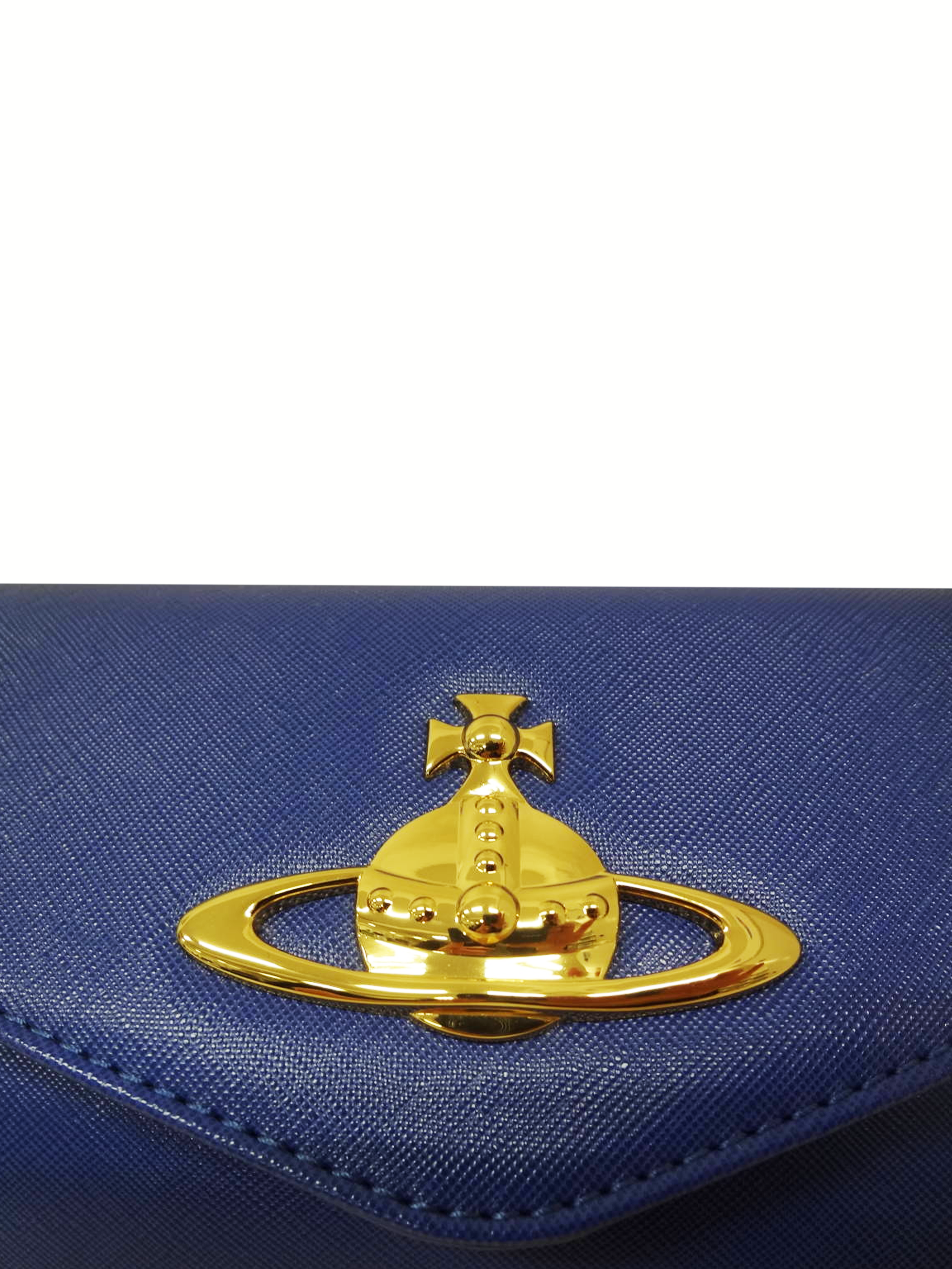 Vivienne Westwood 2000s Blue Leather Shoulder Bag