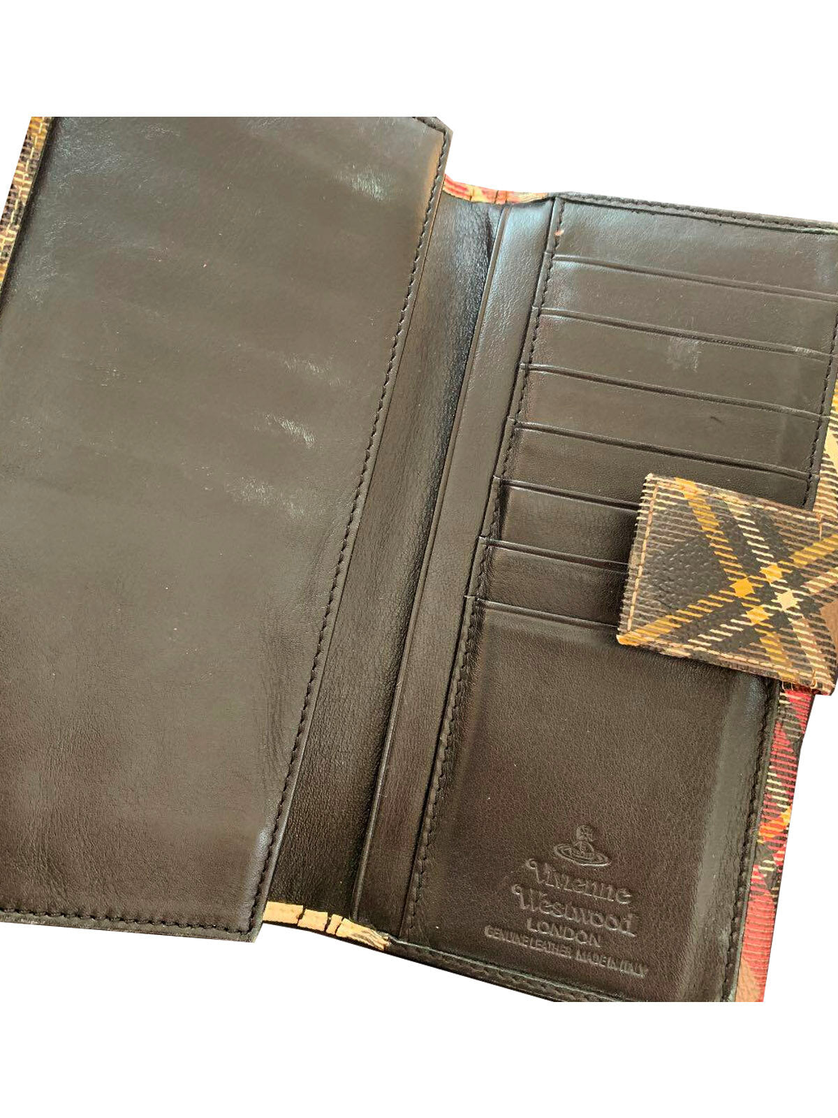Vivienne Westwood 2000s Leather Plaid Wallet · INTO