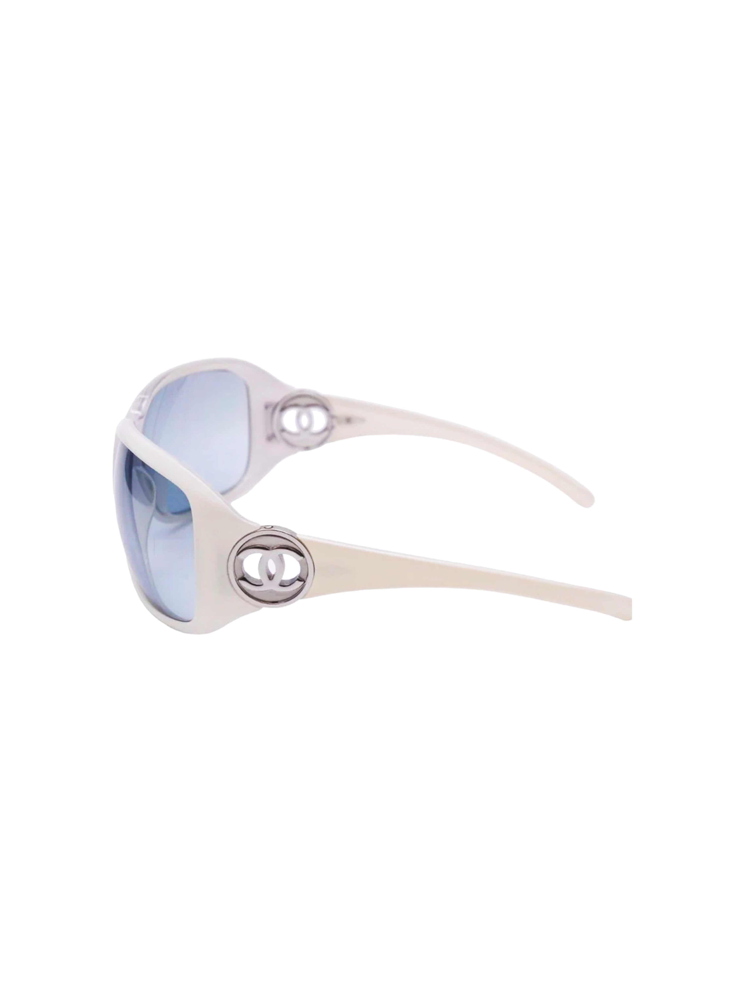 Chanel 2000s Blue Tinted Rare Visor Sunglasses