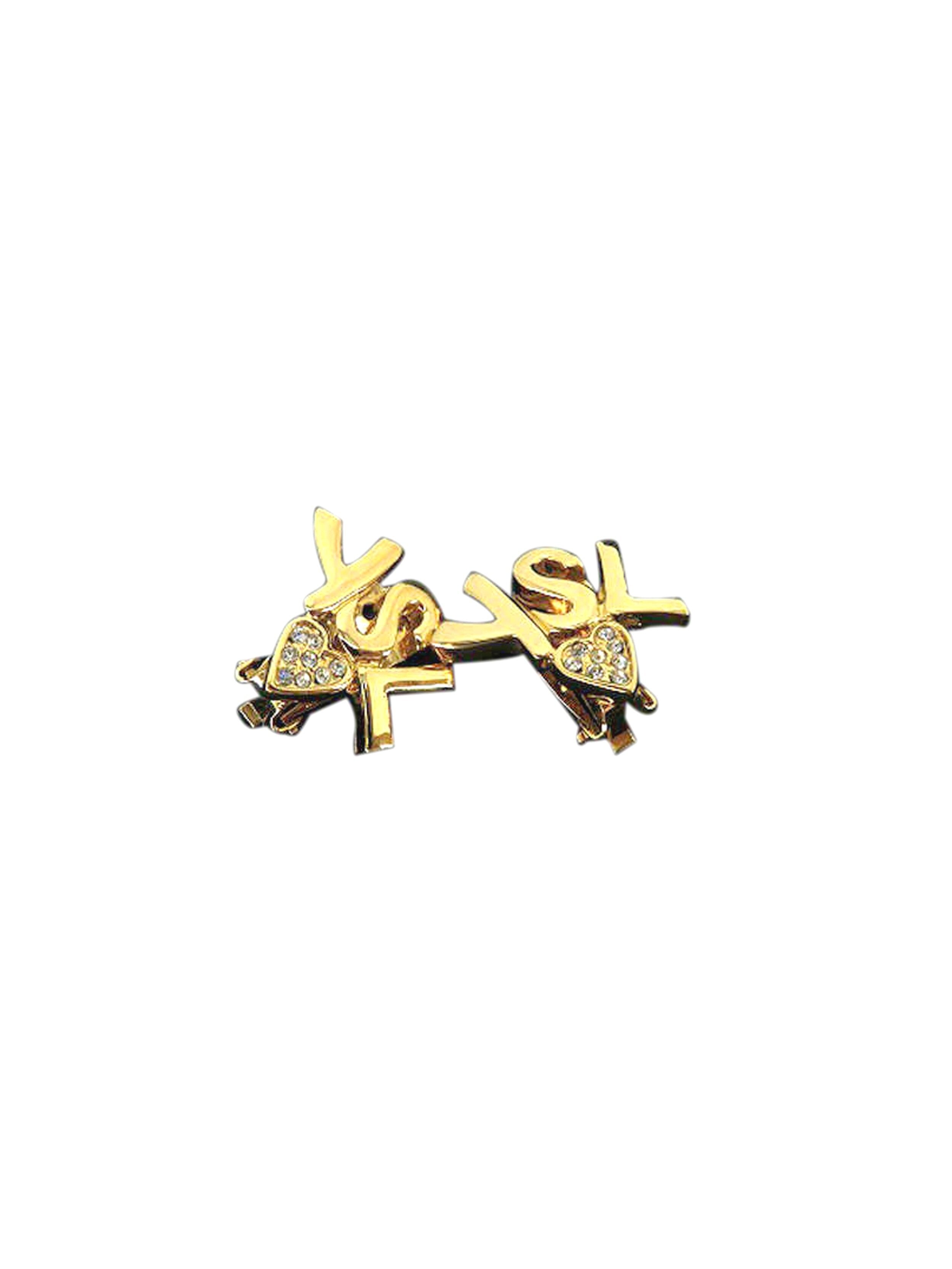 Yves Saint Laurent 1990s Gold Heart Earrings