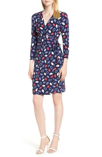 anne klein printed wrap dress