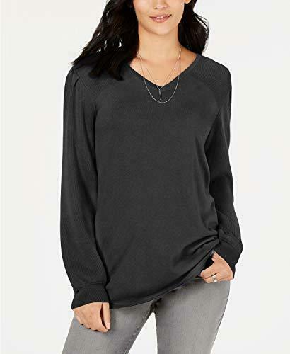 Karen Scott - Full Patterned Cable Knit Scoop Neck Sweater | Jepriv