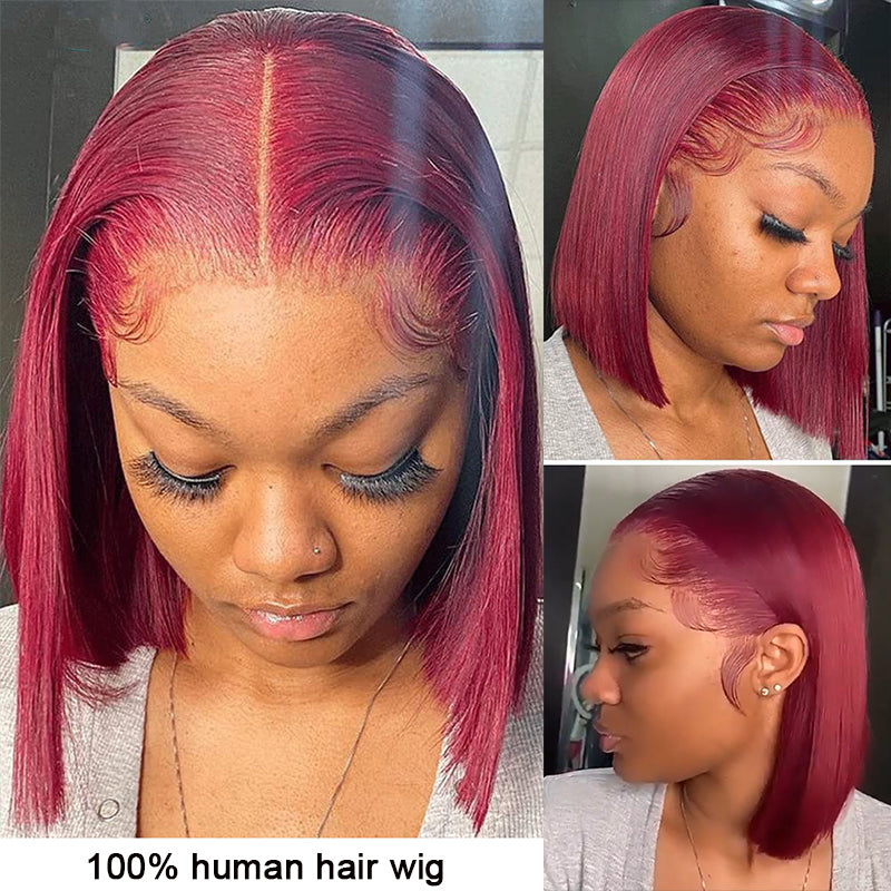 Berryshair 99j Pre-plucked Lace Frontal Straight Bob Wig