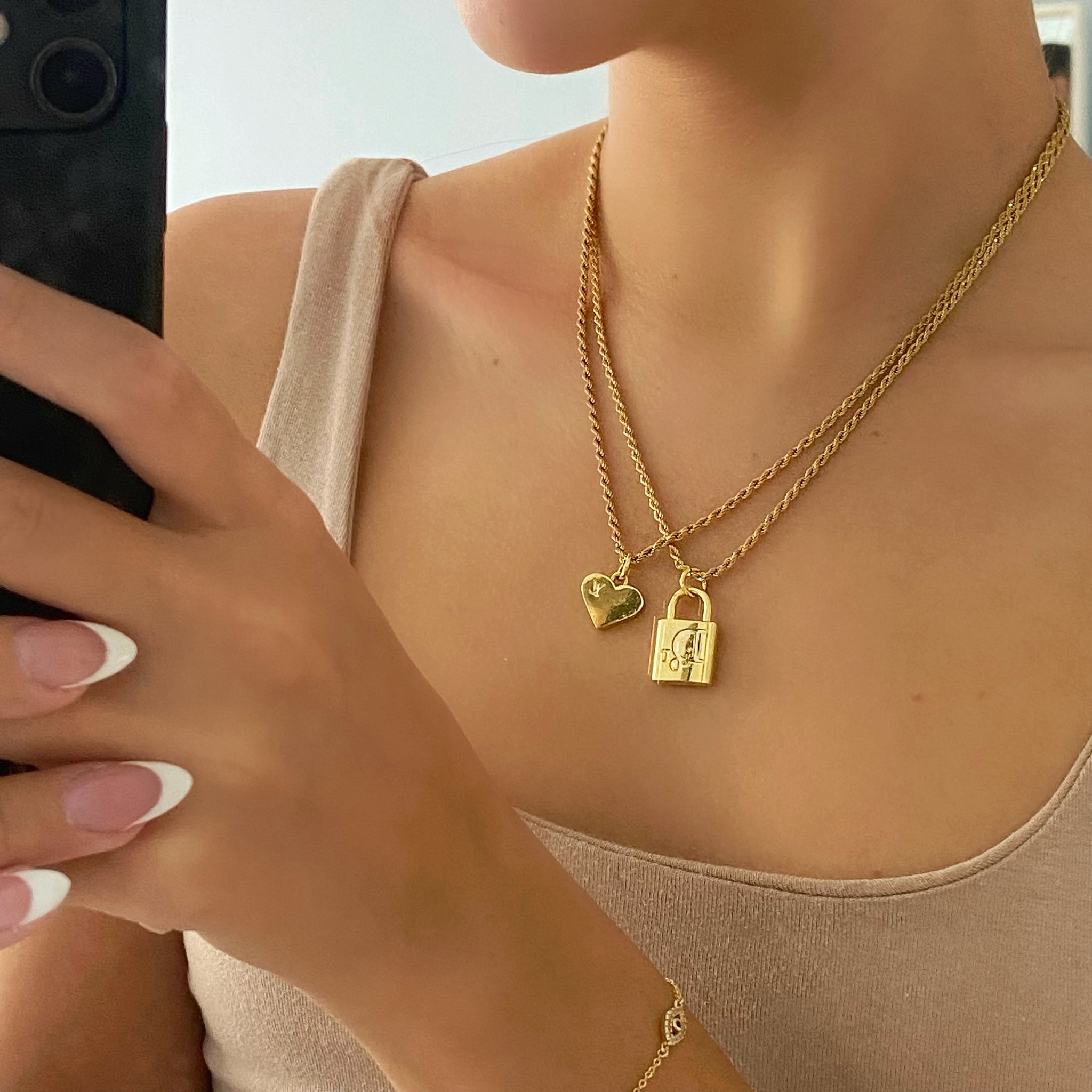 Christian Dior CD Chain Choker Necklace Gold hardware Metal ref721157   Joli Closet