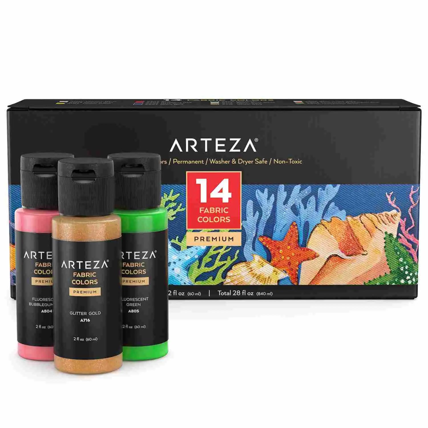 Arteza Iridescent Acrylic Paint, Dreamer Tones, 60 ml Bottles Set- 10 Pack