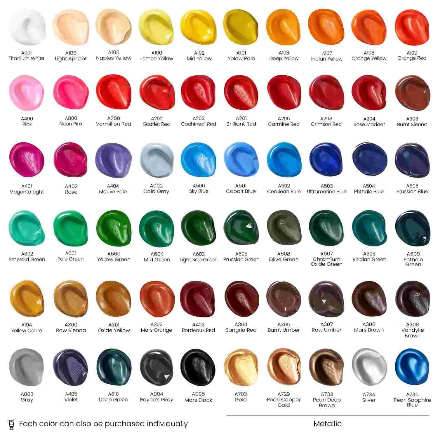 ARTEZA Iridescent Acrylic Paint, Set of 10 Chameleon Colors, 2 oz/60ml  Bottles, High Viscosity Shimmer Water-Based, Blendable Paints, Art Supplies  for