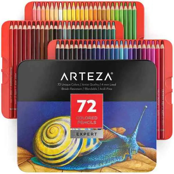 ARTEZA Colored Pencils for Adult Coloring, 120 Colors, Drawing Pencils with  Soft Wax-Based Cores, Professional Art Supplies for Artists, Vibrant Pencil  Set in T…
