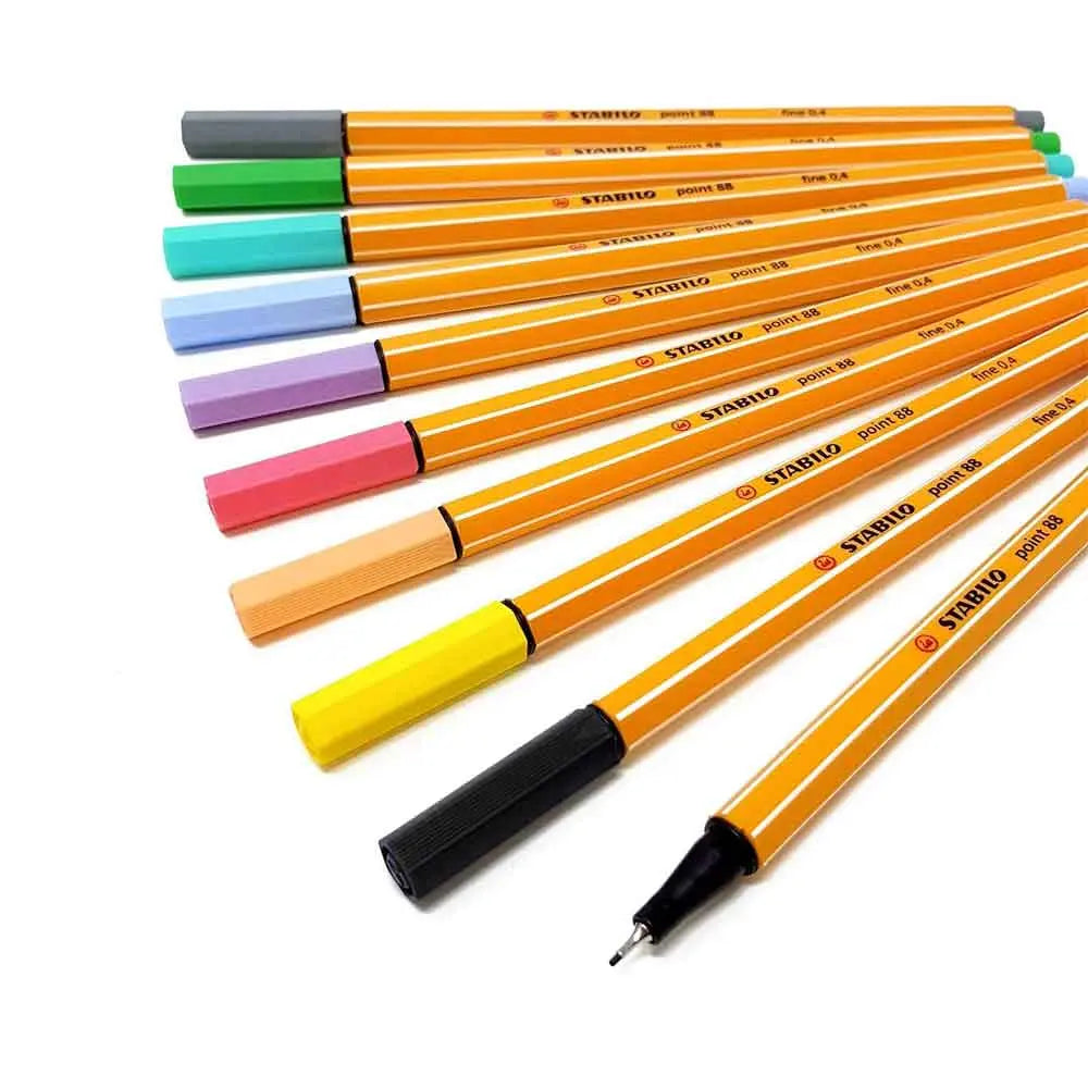 Stabilo Point 88 Colour Fineliner Marker Pen 0.4 mm Needle Tip (20 Color,  Per Pcs)