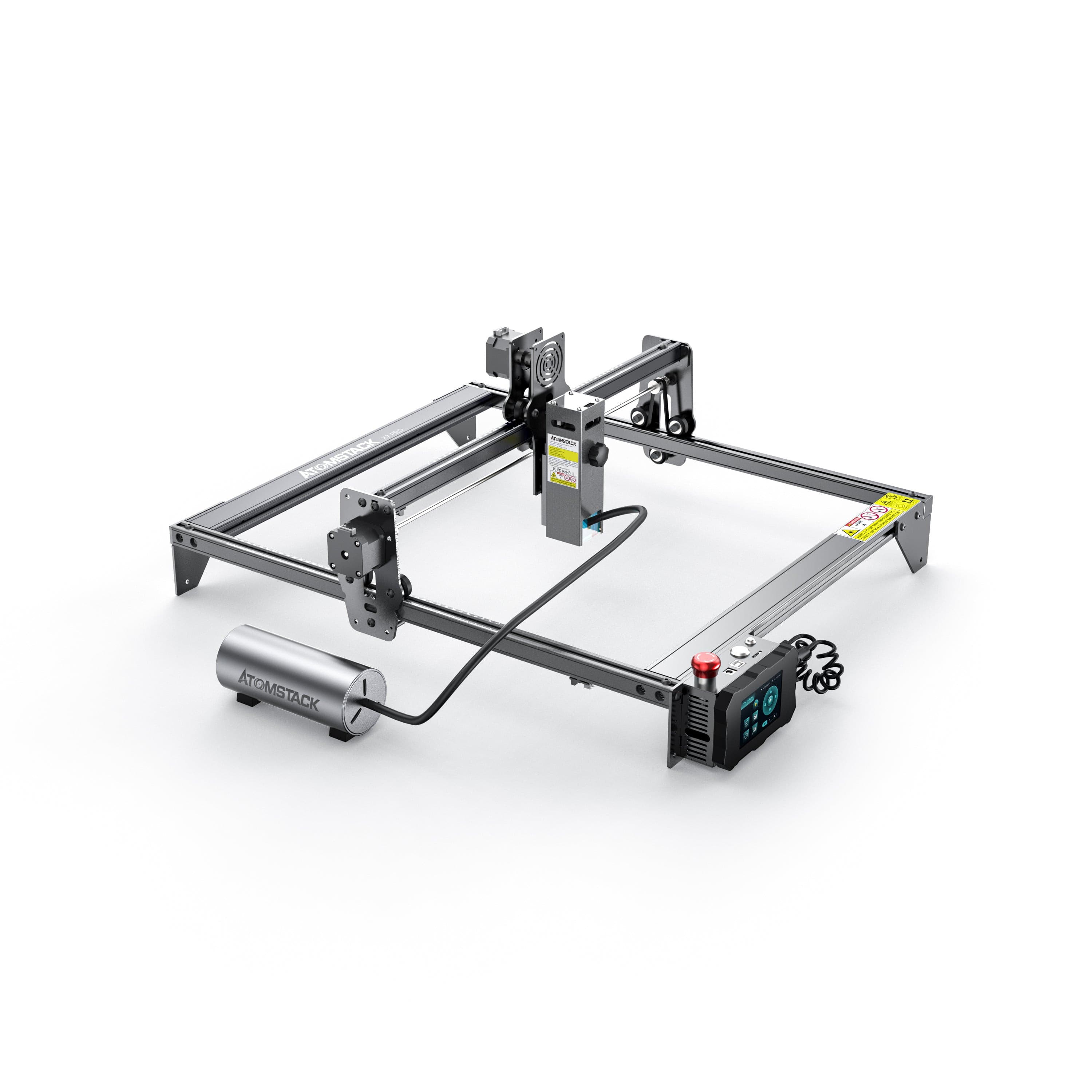 Atomstack R1 Pro Laser Rotary Roller, 4 in 1 Multi-function Chuck Rotary with Risers, 180° Adjustable Chuck with 3 Jaws for Engraving Rings, Spherical