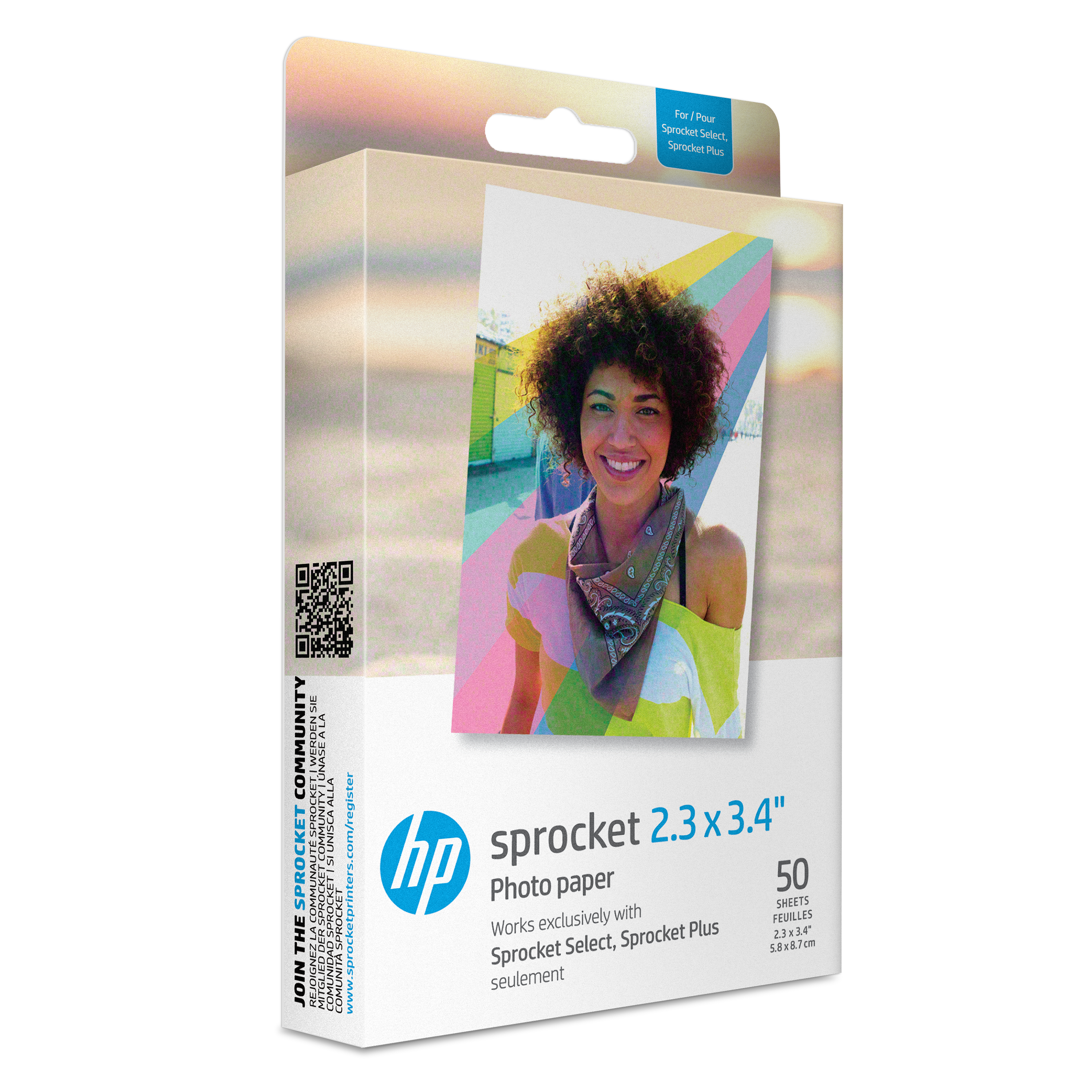 HP Sprocket 2.3" x 3.4" Premium Zink Sticky Back Photo Paper (50 Sheet – Sprocket EU