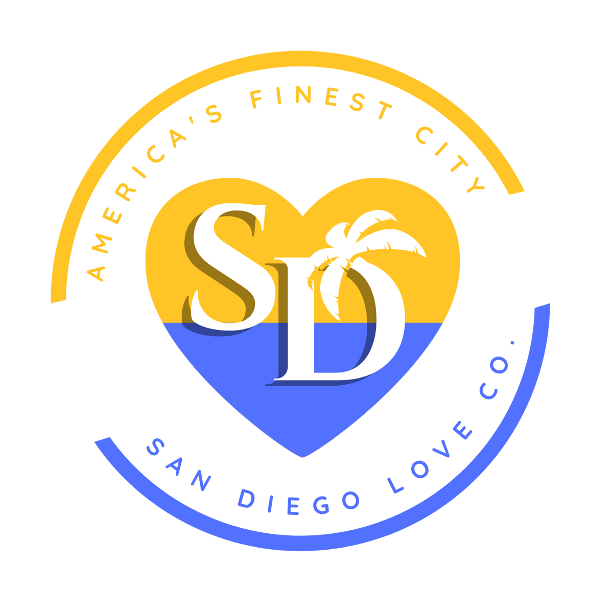 San Diego Love Co - America's Finest City - Yellow Gold and Blue SD