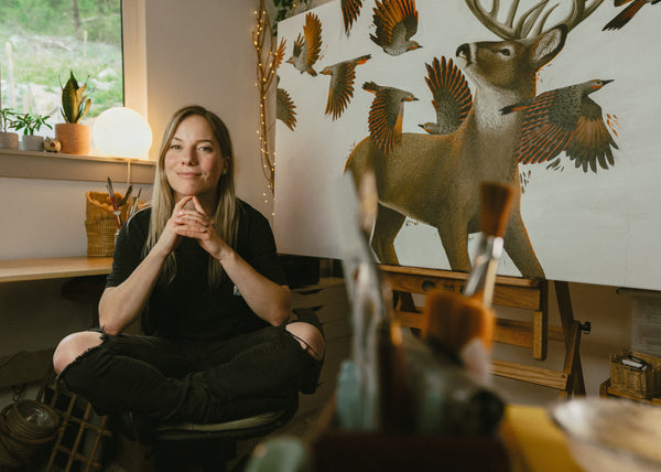 portrait of Zuzy Rocka in her home studio