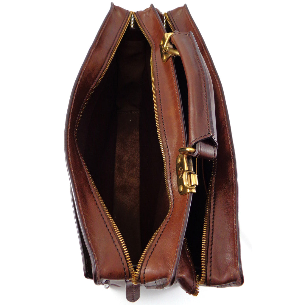 The Bridge Double Gusset Briefcase - Style: 06434901 – Cox's Leather Shop
