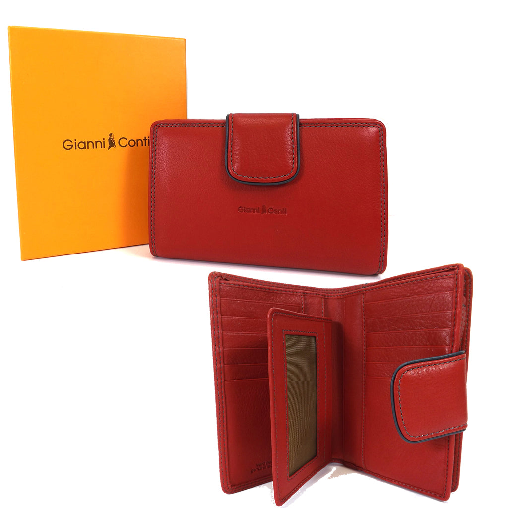 Gianni Conti Medium Wallet Purse - Style: 588356 - Red – Cox's Leather Shop