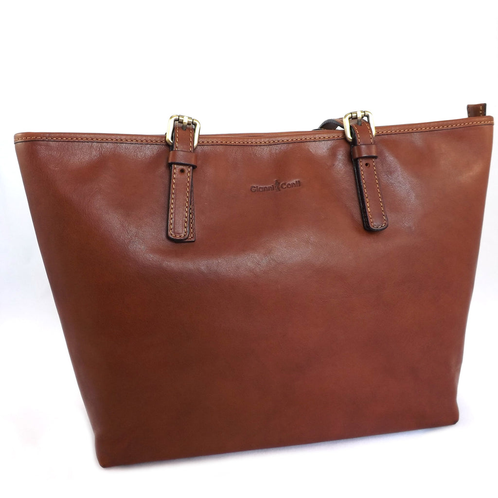 Gianni Conti Zip Top Shoulder Tote Bag - Style: 913180 Tan – Cox's ...