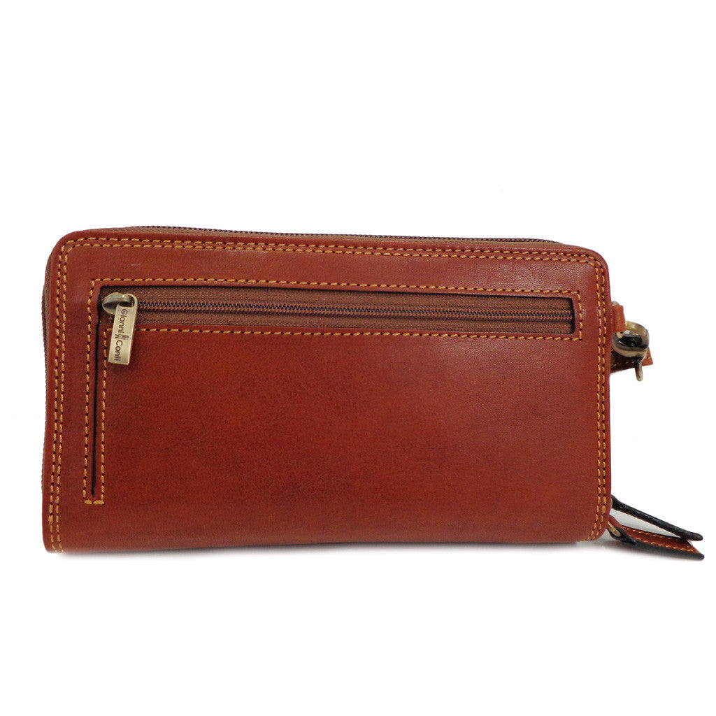 Gianni Conti Leather Wrist Bag / Large Wallet Purse - Style: 918406 – Cox&#39;s Leather Shop