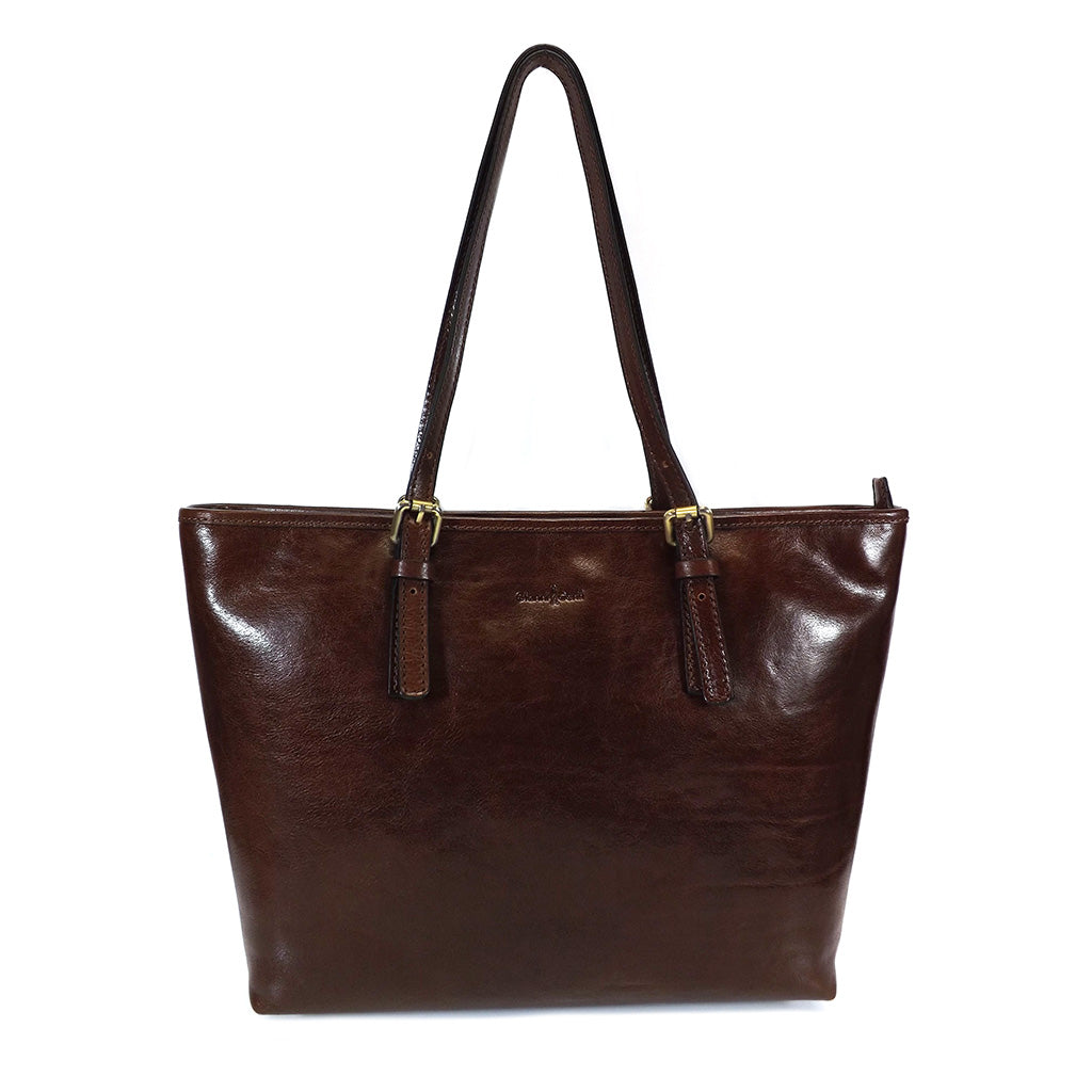 Gianni Conti Zip Top Shoulder Tote Bag - Style: 9403180 - Brown – Cox's ...