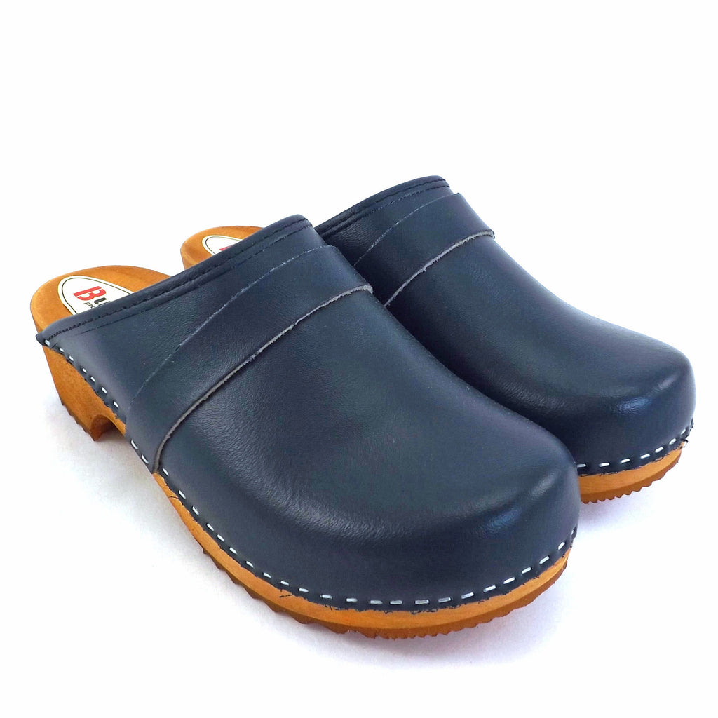 Buxa Traditional Wooden Clog - Blue – Cox's Leather Shop