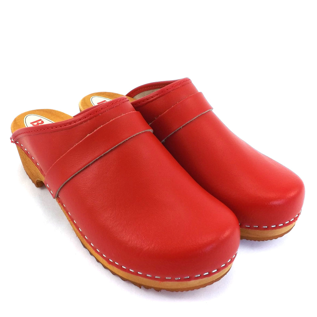Buxa Traditional Wooden Clog - Red – Cox's Leather Shop
