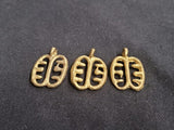 African brass pendant, 3 Adinkra symbol pendants
