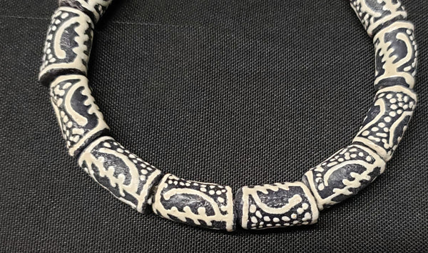 African glass beads, Adinkra Glass Beads, 14 Gye Nyame Glass Beads, AAB# 1659