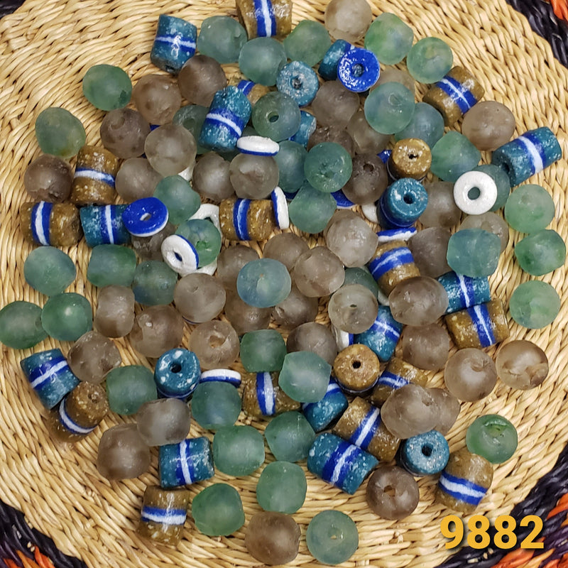 African glass beads lot for jewelry making, AAB #9882