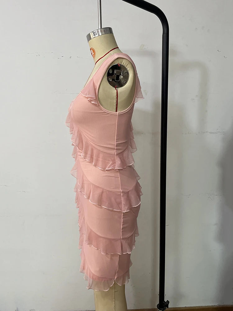 Stylish One-Shoulder Mini Dress for Women - Sleeveless and Slim - Image 5