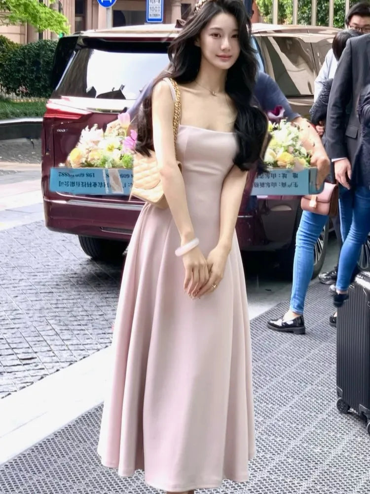 Elegant French A-line Midi Dress for Women - Perfect for Summer Parties - Image 5