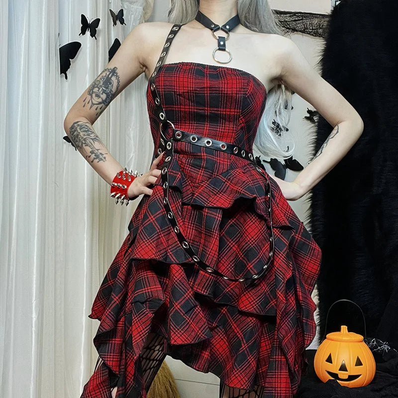 Black bandage party dresses for women - goth, sexy, mini.