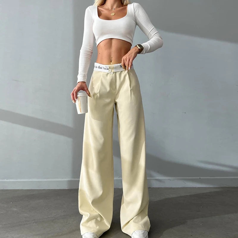 Black high-waist cargo pants for women in fashion - Image 2