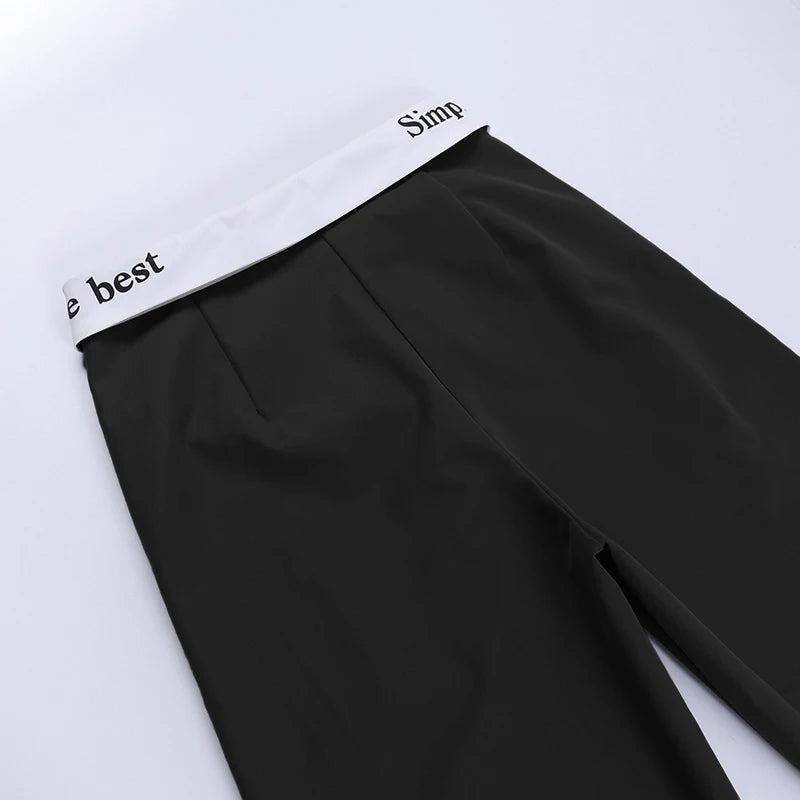 Black high-waist cargo pants for women in fashion - Image 7