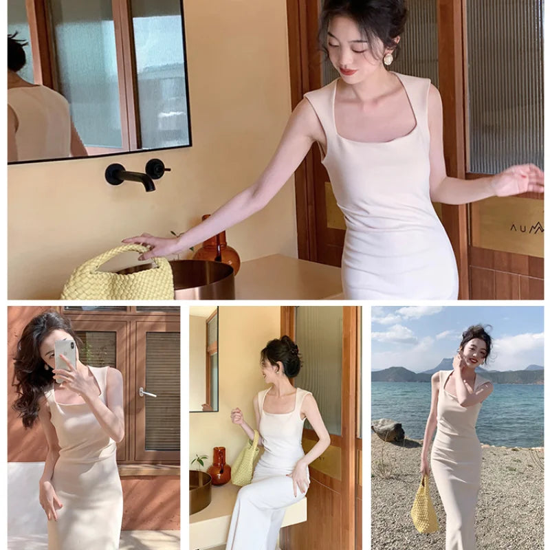 Stylish Bodycon Midi Dresses for Women Summer Chic Sleeveless Design - Image 4